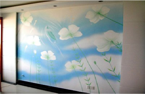 澄江画墙绘怎么画好白云的蓬松感？