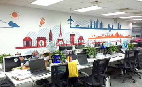 澄江教你设计办公室墙绘的方法。