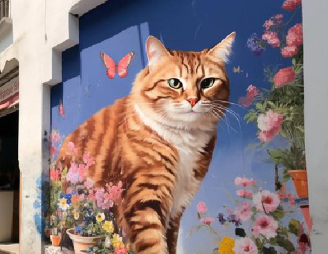 澄江自己绘制有个性的手绘墙