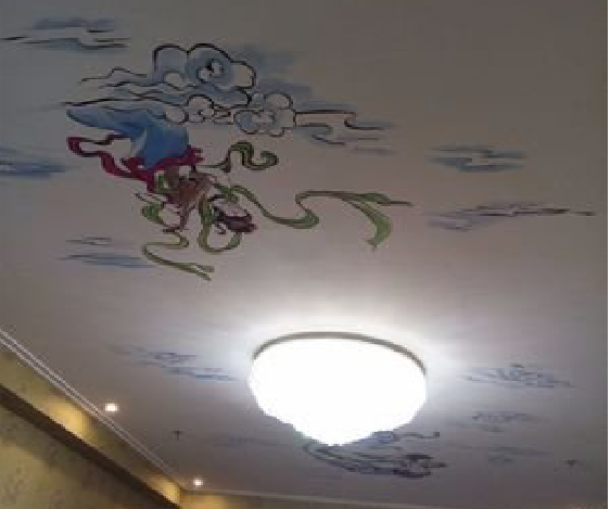 澄江如何快速绘制天花板上的手绘墙？