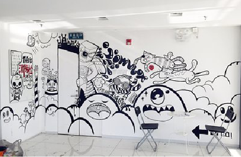 澄江手绘墙并非传统涂鸦。